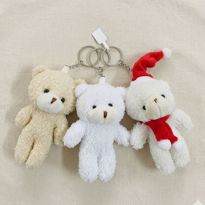 Mini Teddy Bear Plushie Keychain | Soft Bow Bear Bag Charm | 6 Colours