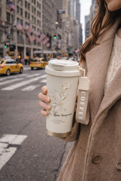 Insulated Vacuum Flask Floral Coffee Tumbler