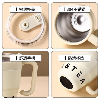 Coffee & Tea Insulated Mug with Steel Straw