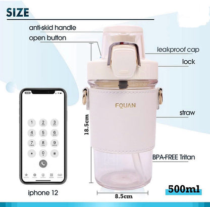 FQUAN Crossbody Water Bottle with Strap