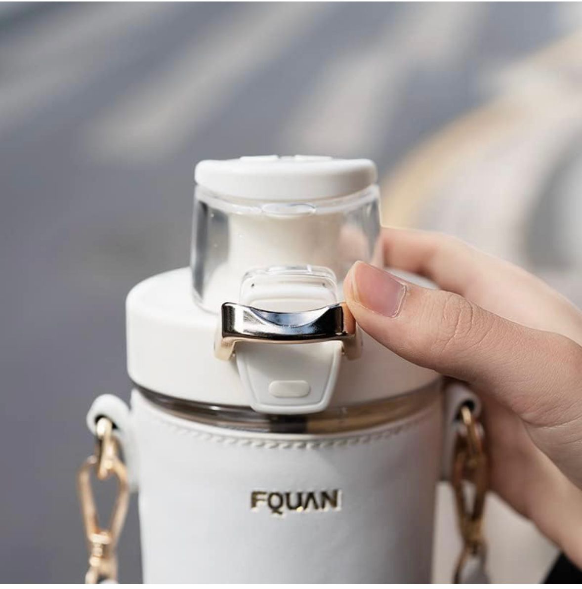FQUAN Crossbody Water Bottle with Strap