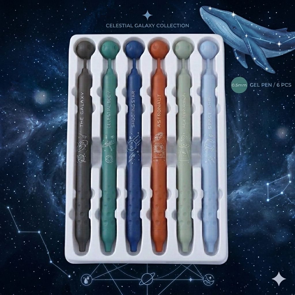 Metaverse Gel Pen Set — Space Edition - Pack of 6pcs