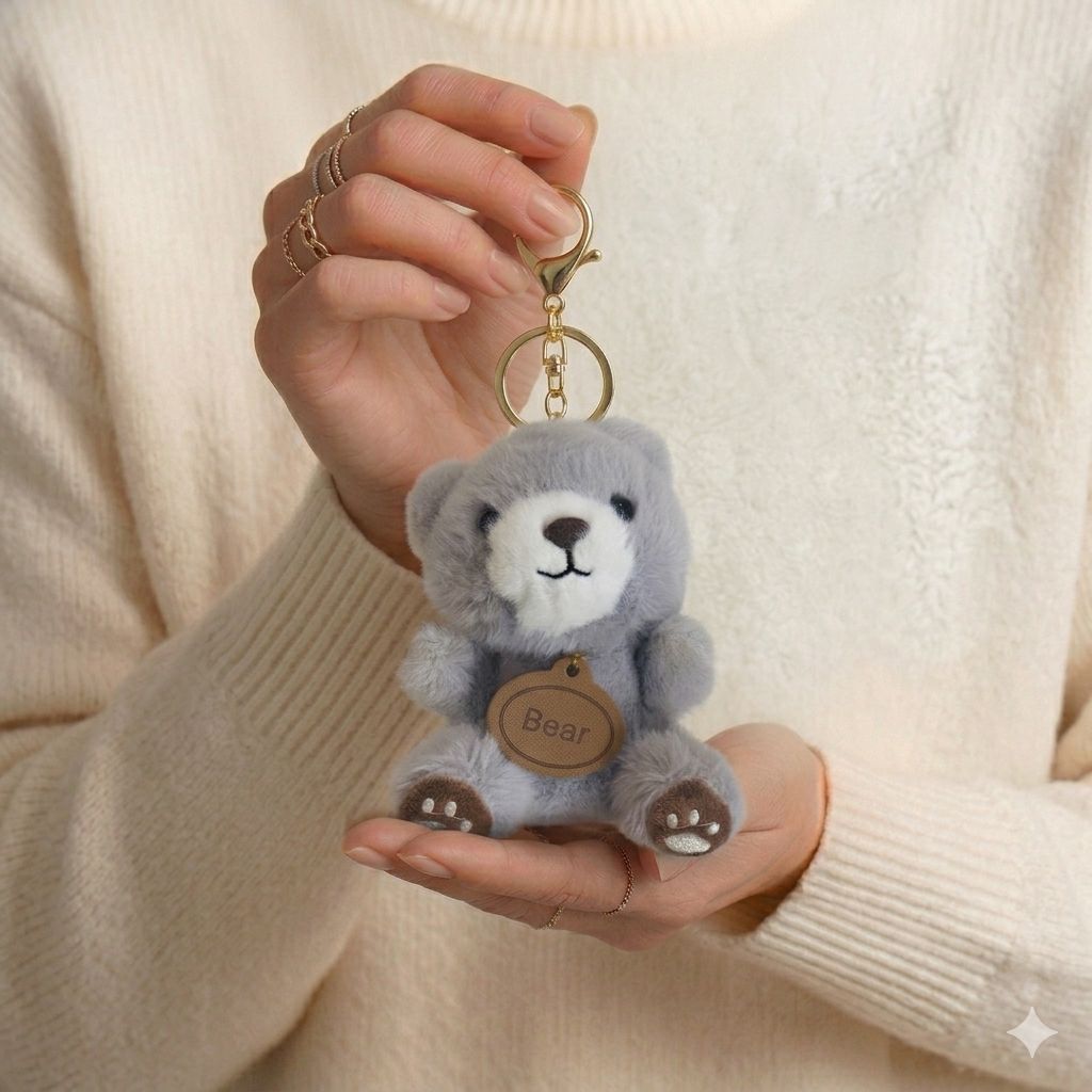 Teddy Bear Plushie Bag Charm | Kawaii Bear Keychain in Multiple Styles
