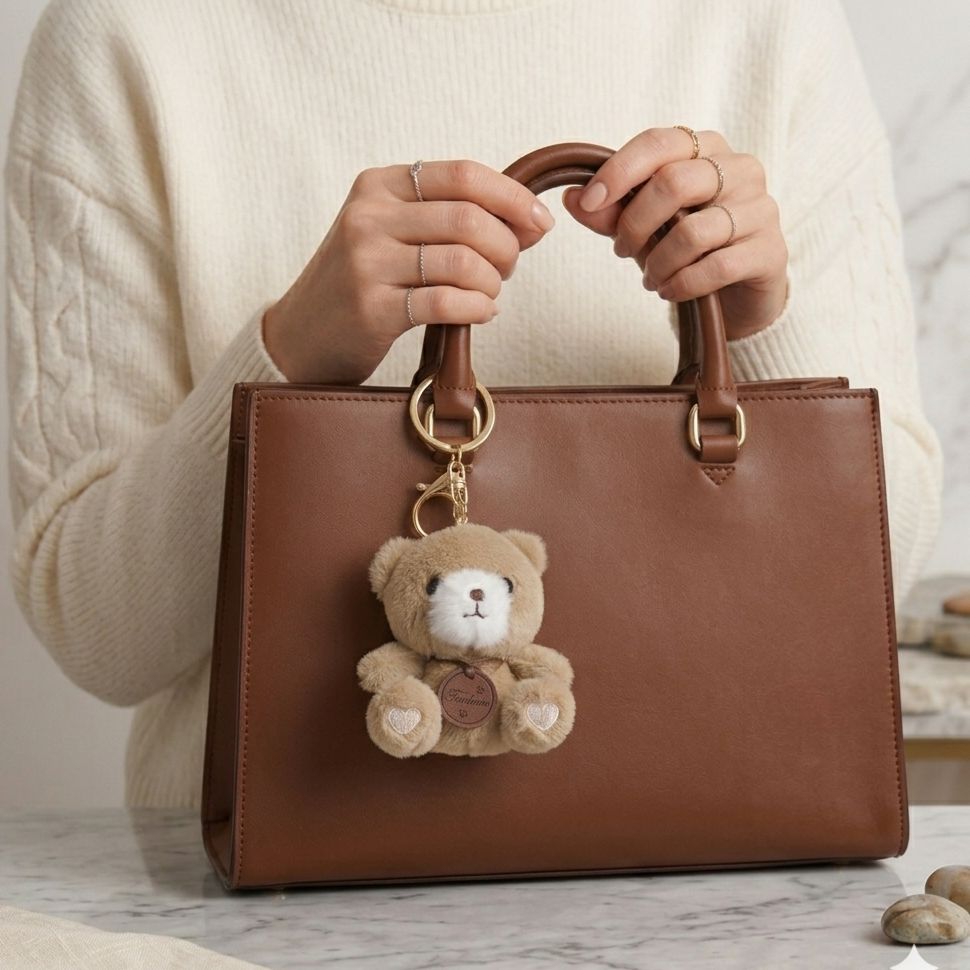 Teddy Bear Plushie Bag Charm | Kawaii Bear Keychain in Multiple Styles