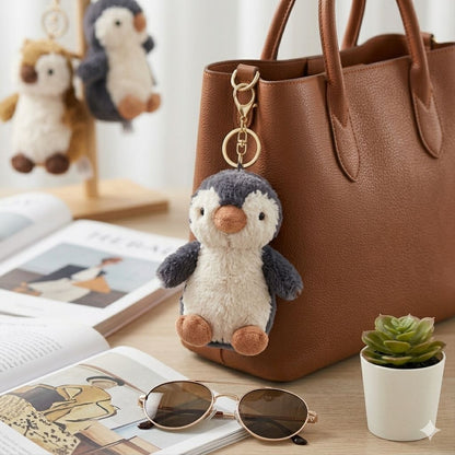 Kawaii Plushie Bag Charm | Penguin, Panda & Cat in cute Costume Keychain