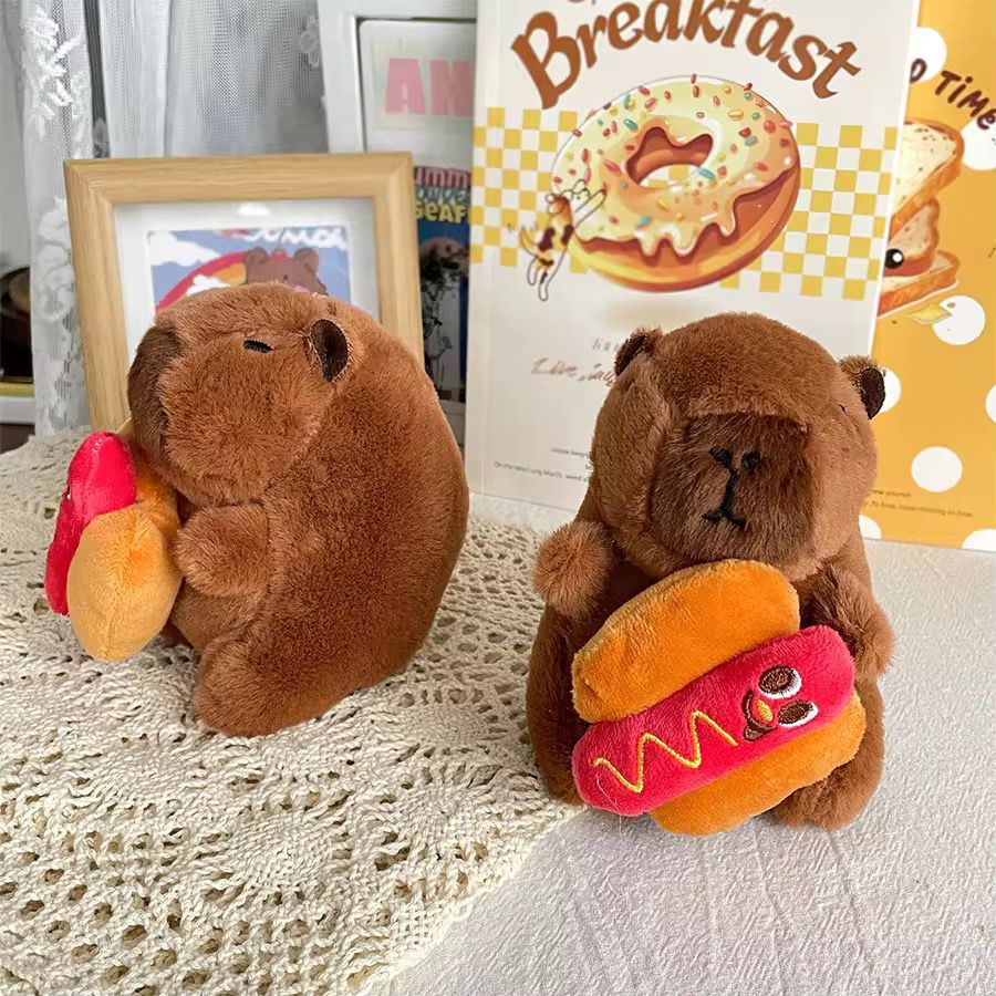 Kawaii Capybara Plushie Keychain | Cute Bag Charm with Accessories