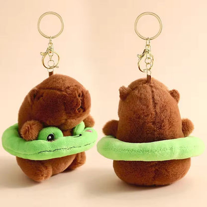 Kawaii Capybara Plushie Keychain | Cute Bag Charm with Accessories