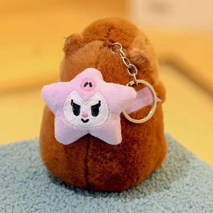 Kawaii Capybara Plushie Keychain | Cute Bag Charm with Accessories