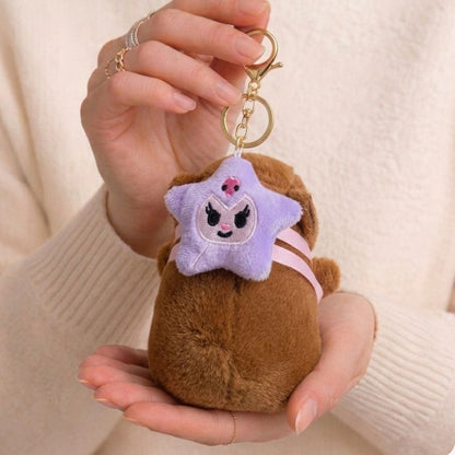 Kawaii Capybara Plushie Keychain | Cute Bag Charm with Accessories