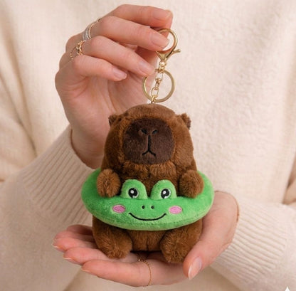 Kawaii Capybara Plushie Keychain | Cute Bag Charm with Accessories