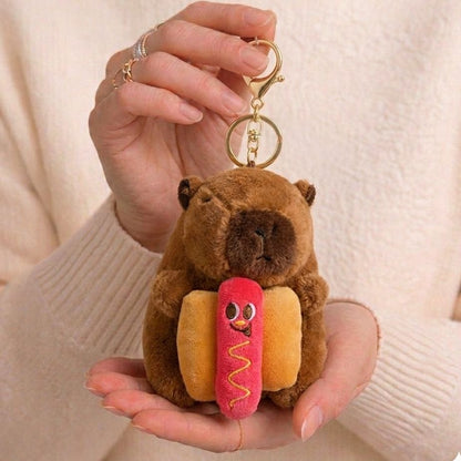 Kawaii Capybara Plushie Keychain | Cute Bag Charm with Accessories
