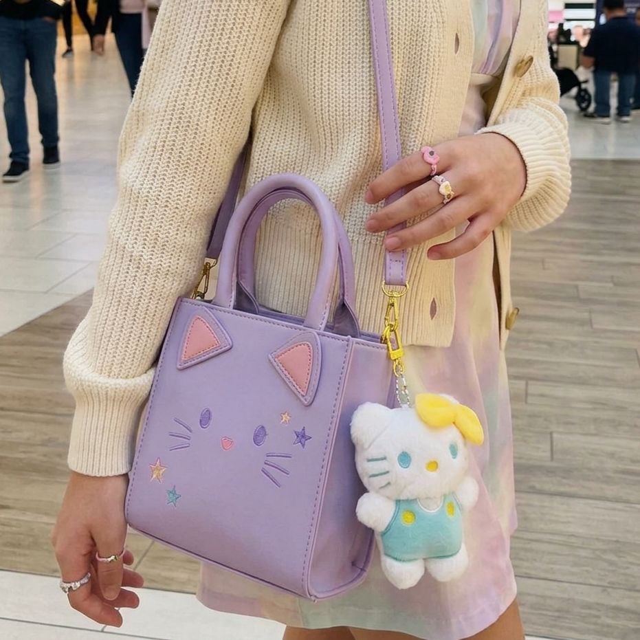 Hello Kitty Plushie Keychain | Pastel Sanrio Bag Charm | Pink & Mint Edition
