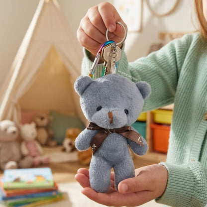 Mini Teddy Bear Plushie Keychain | Soft Bow Bear Bag Charm | 6 Colours