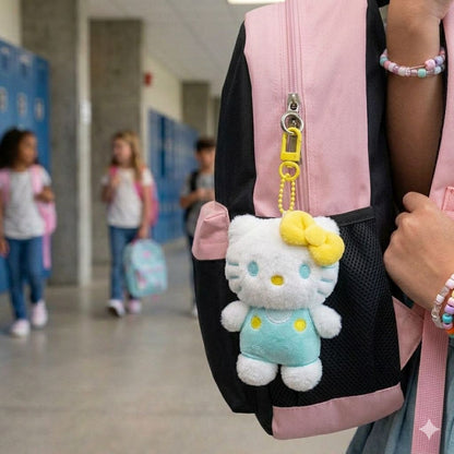 Hello Kitty Plushie Keychain | Pastel Sanrio Bag Charm | Pink & Mint Edition