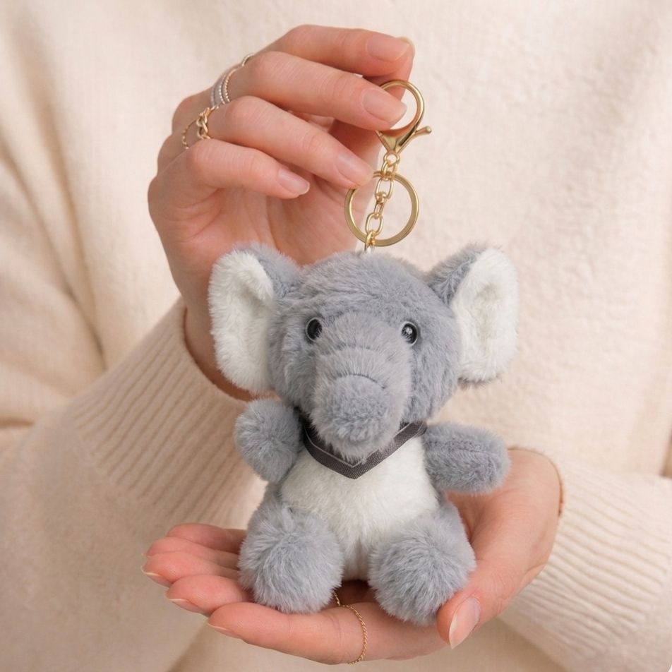 Kawaii Animal Plushie Keychain | Elephant, Camel & Lulu Bag Charm | 3 Designs