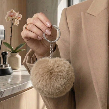 Fluffy Pom Pom Keychain | Faux Fur Ball Bag Charm | 8 Colours