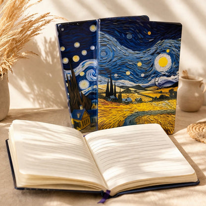 Van Gogh Starry Night 3D Embossed Hardcover Notebook – Ruled Journal