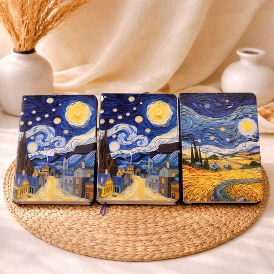 Van Gogh Starry Night 3D Embossed Hardcover Notebook – Ruled Journal