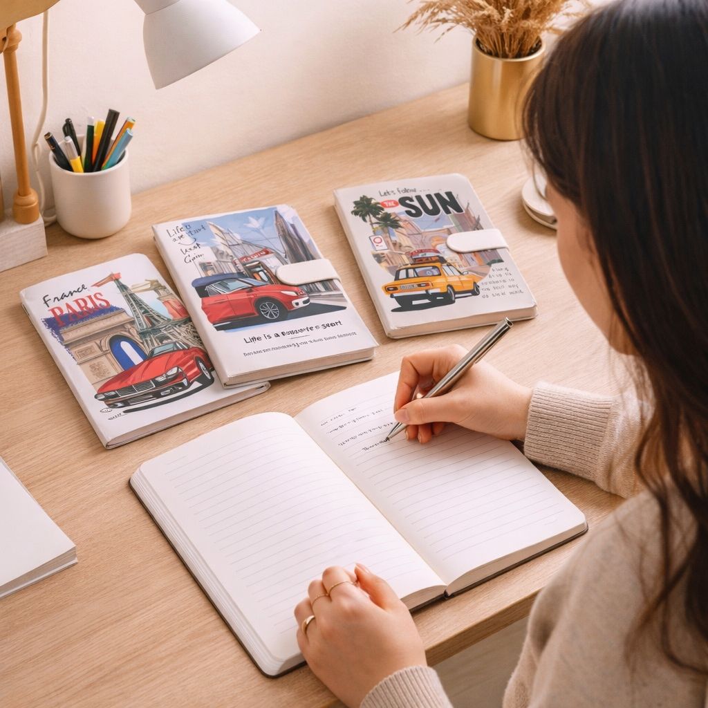 Travel Illustrated Hardcover Notebook – Ruled Journal