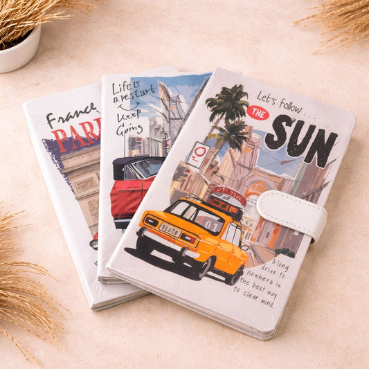 Travel Illustrated Hardcover Notebook – Ruled Journal