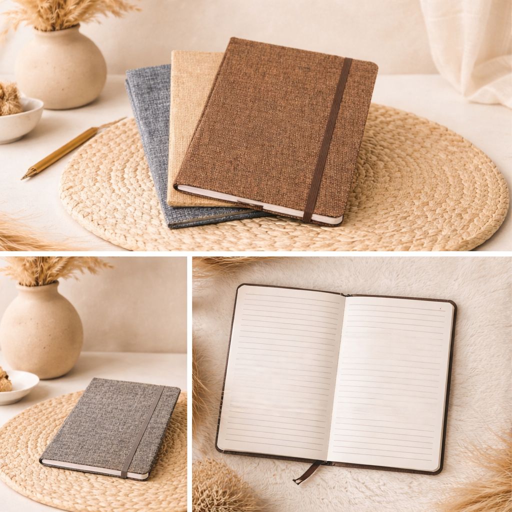 Jute Texture Hardcover Notebook – Ruled Journal