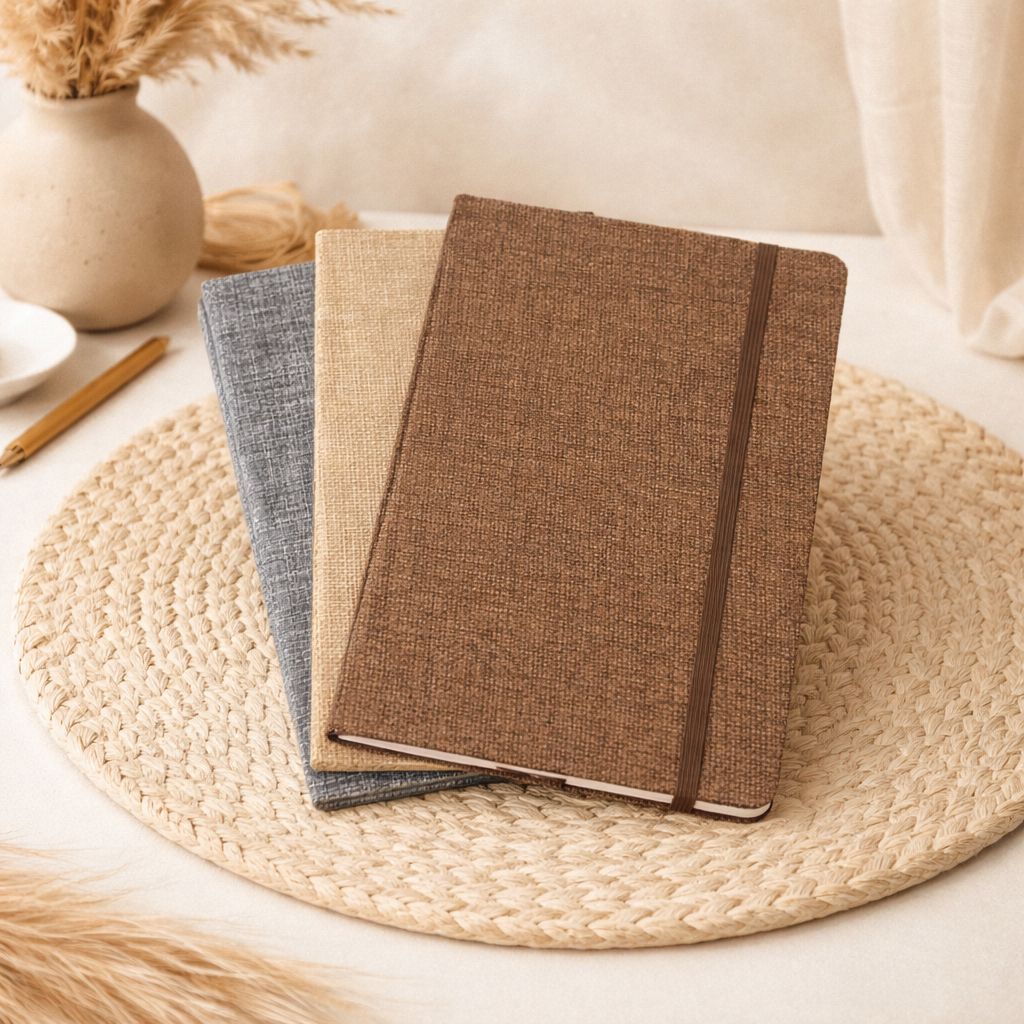 Jute Texture Hardcover Notebook – Ruled Journal