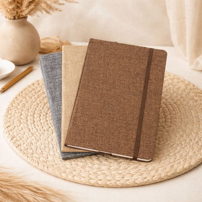 Jute Texture Hardcover Notebook – Ruled Journal