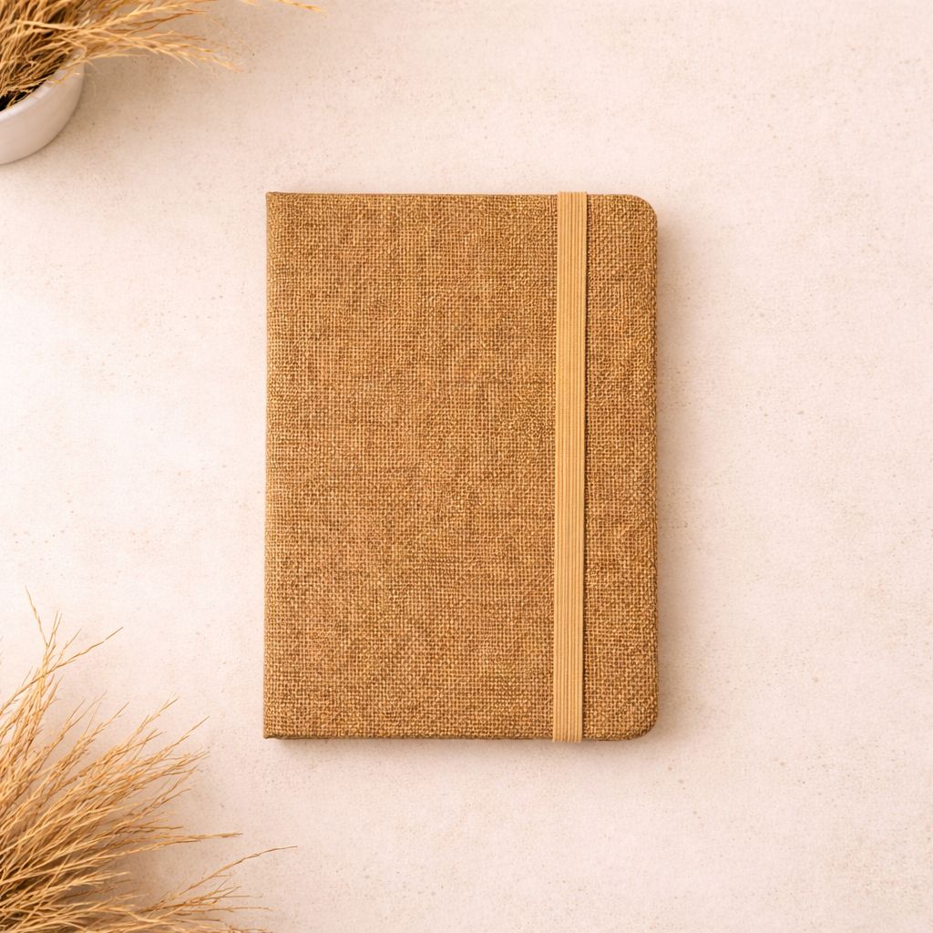 Jute Texture Hardcover Notebook – Ruled Journal