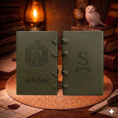 Harry Potter Hogwarts House Leather Notebook | Embossed Vintage Journal