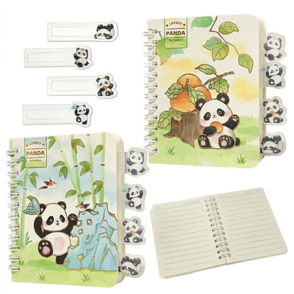Little Panda Pocket Notebook with Bookmark|Planner