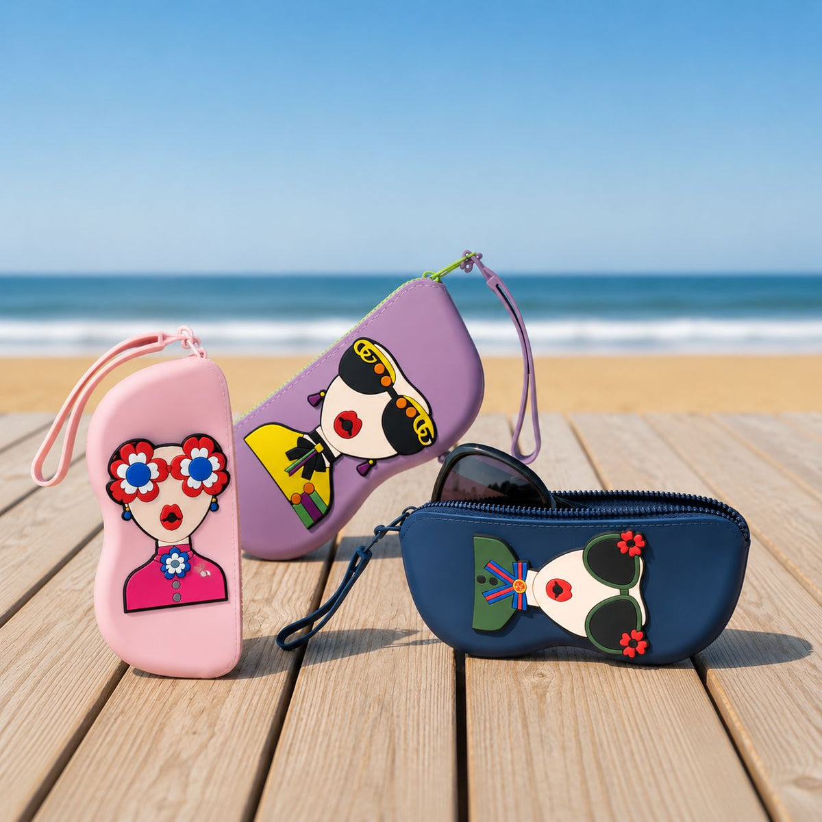 Kawaii Sunglasses Case with Wrist Strap