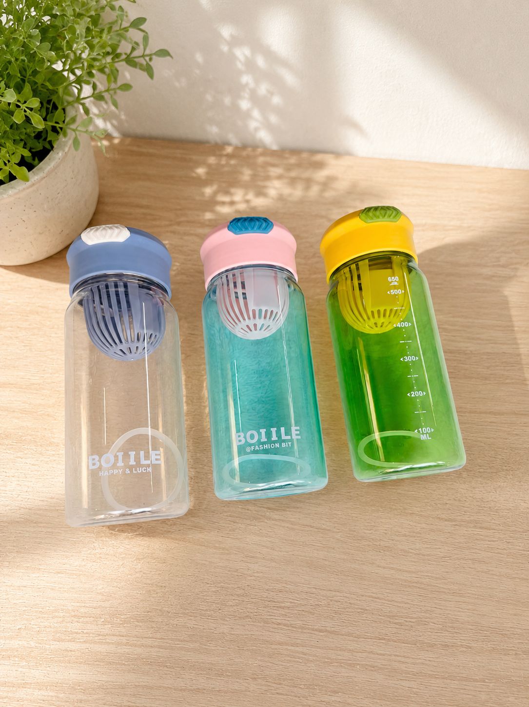 BOIILE Infuser Water Bottle – 650ml with Fruit Infuser & Carry Loop