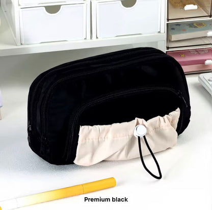 Multi-Compartment Pencil & Cosmetic Pouch