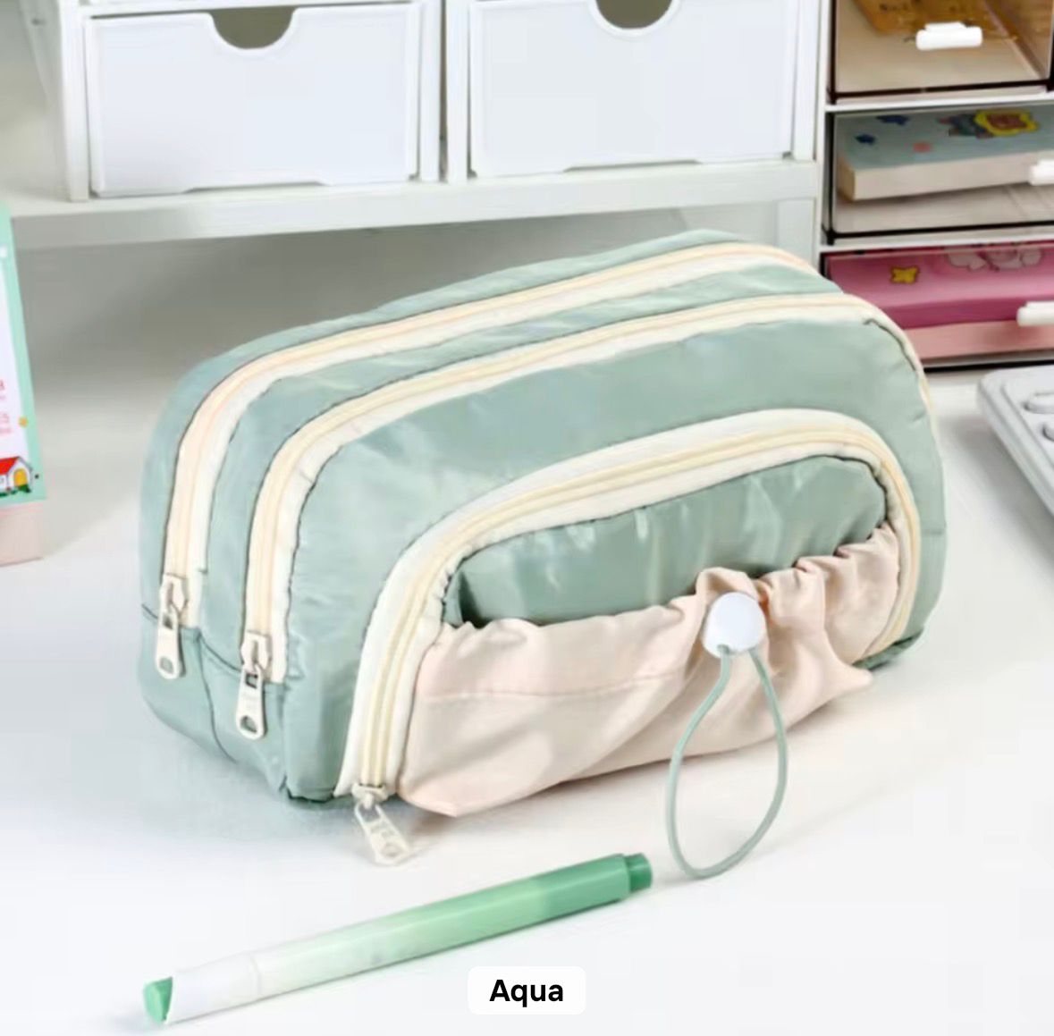 Multi-Compartment Pencil & Cosmetic Pouch