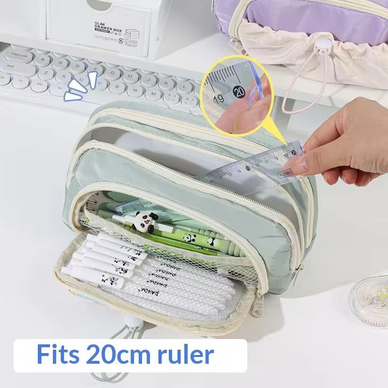 Multi-Compartment Pencil & Cosmetic Pouch