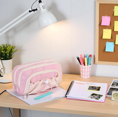 Multi-Compartment Pencil & Cosmetic Pouch