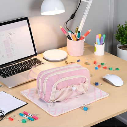 Multi-Compartment Pencil & Cosmetic Pouch