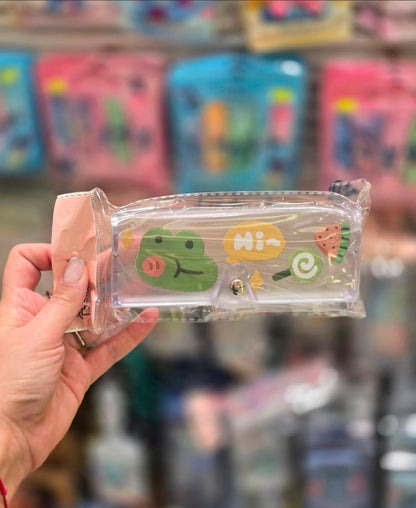 Kawaii Transparent Glasses Case – Cute Character Mix Design - Pack of 2