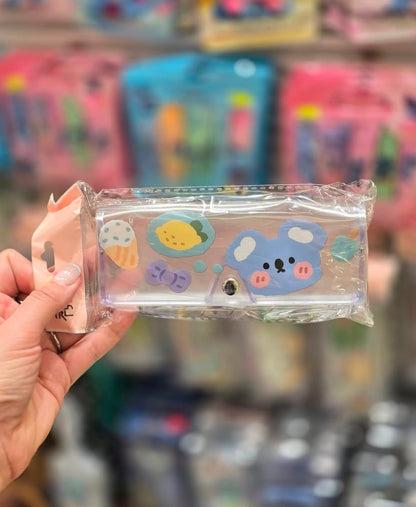 Kawaii Transparent Glasses Case – Cute Character Mix Design - Pack of 2