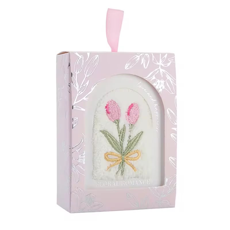 Floral Embroidered Hand Towel – Gift Box - Mix Colour - Pack of 2