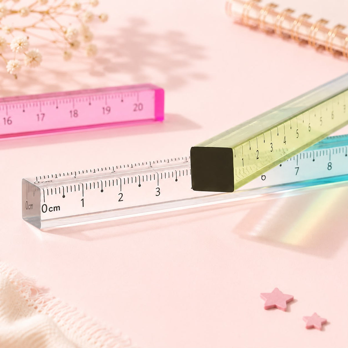 Transparent Gradient Acrylic Ruler – (Random colors) | Journal , Study & Drawing scale