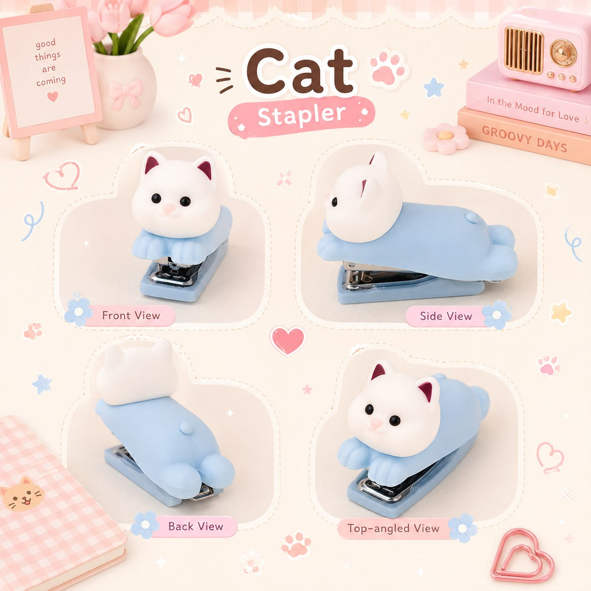 Kawaii Cartoon Silicon Stapler – Cute Animal Stapler