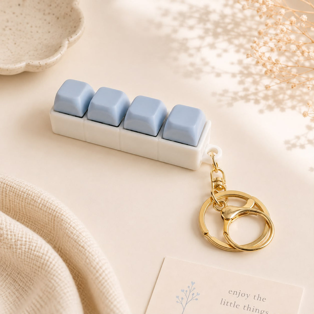 Kawaii Clicker Keychains | Aesthetic | Dumpling, Coffee, Ferrero, Egg, Keyboard