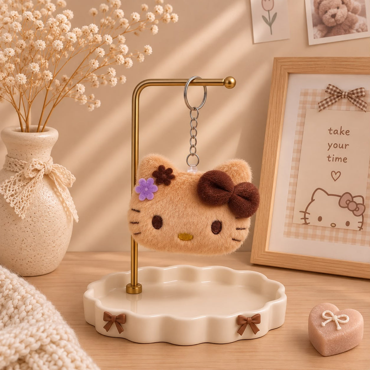 Kawaii Kitty Cat Plushie Keychain & Bag Charm