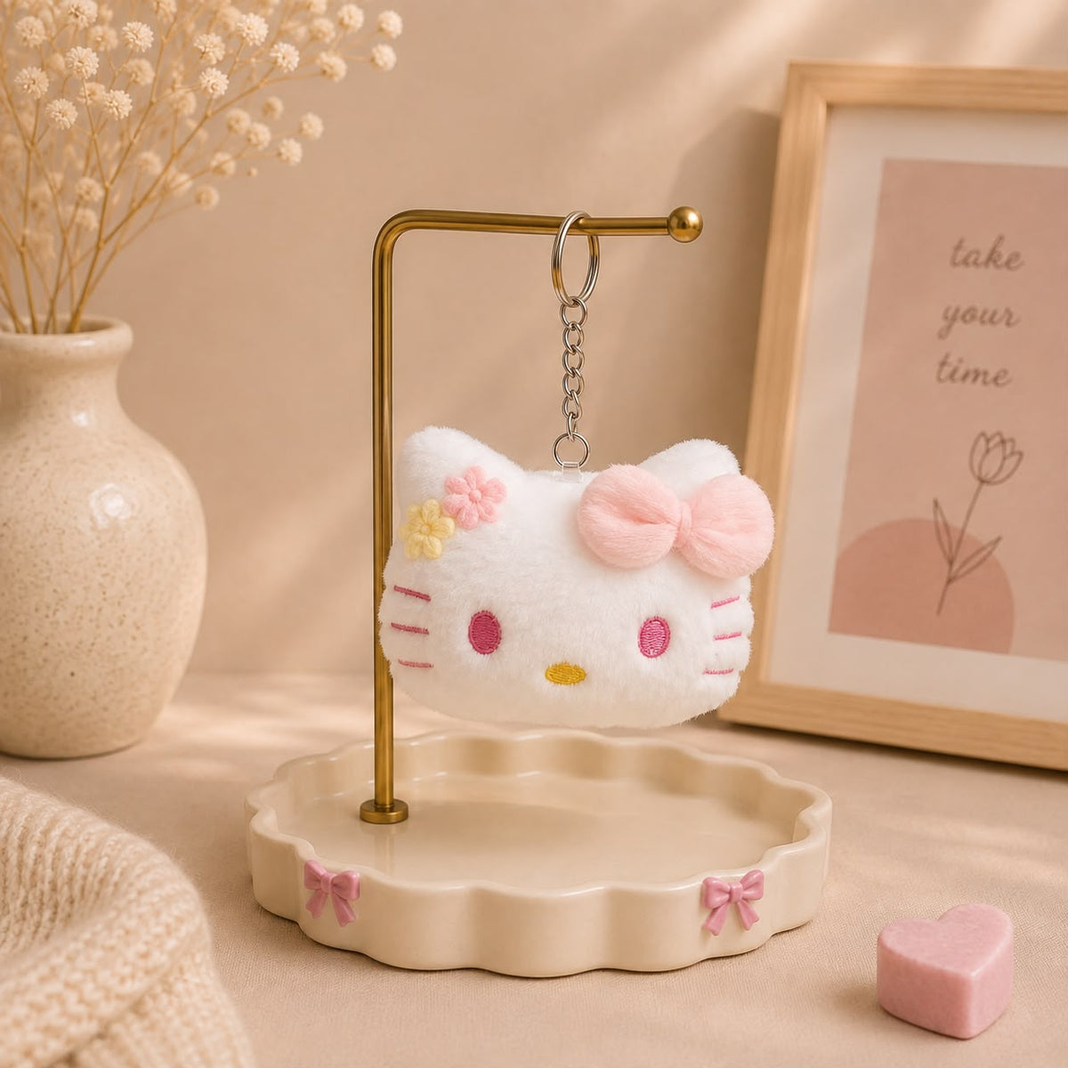 Kawaii Kitty Cat Plushie Keychain & Bag Charm