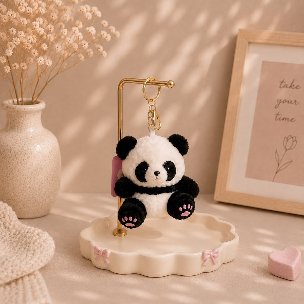 Kawaii Panda Plushie Keychain & Bag Charm