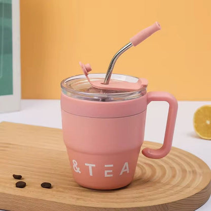 Coffee & Tea Insulated Mug with Steel Straw
