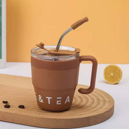Coffee & Tea Insulated Mug with Steel Straw