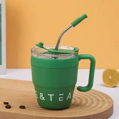 Coffee & Tea Insulated Mug with Steel Straw