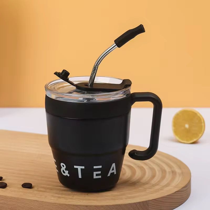 Coffee & Tea Insulated Mug with Steel Straw